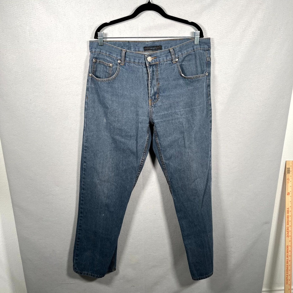 Image Jeans Mens 38 Blue Denim 5 Pockets Everyday Wear Medium Wash Straight Leg